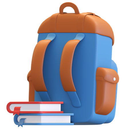 School backpack 3D Illustration