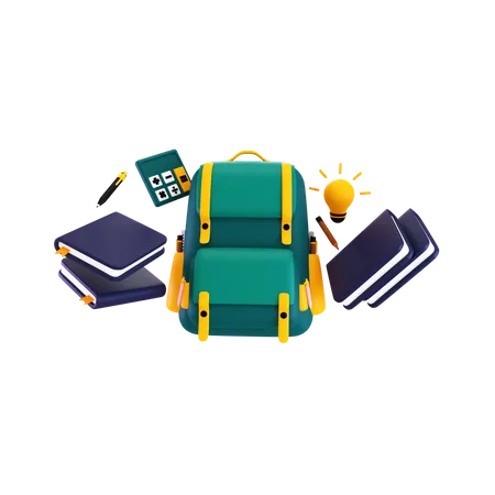 School Bag  3D Illustration