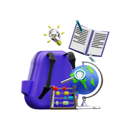 School Bag  3D Illustration