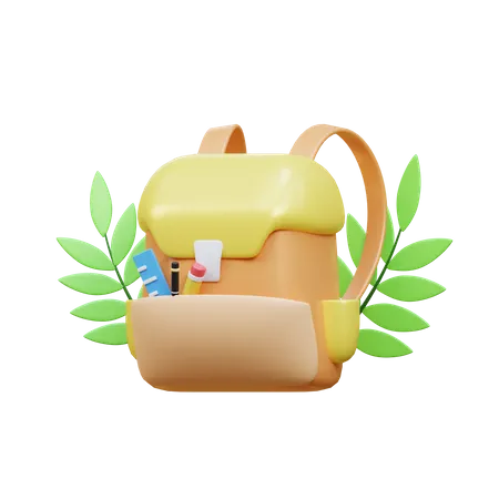 3 D School Bag Icon Illustration Object 3D Icon
