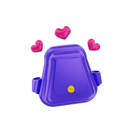 School Bags With Love  3D Illustration