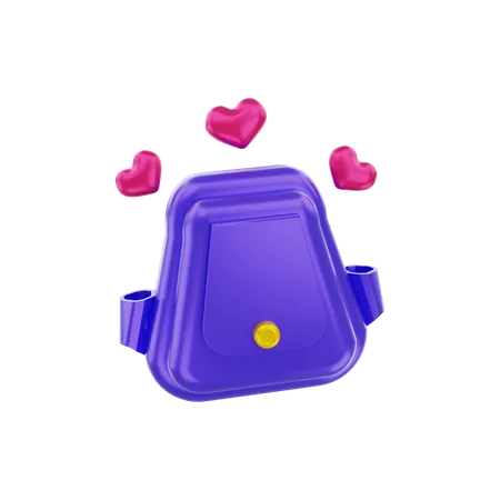 School Bags With Love  3D Illustration