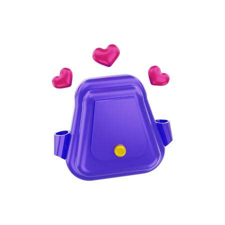 School Bags With Love 3D Illustration