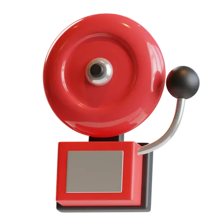 3 D Red School Bel Alarm 3D Icon