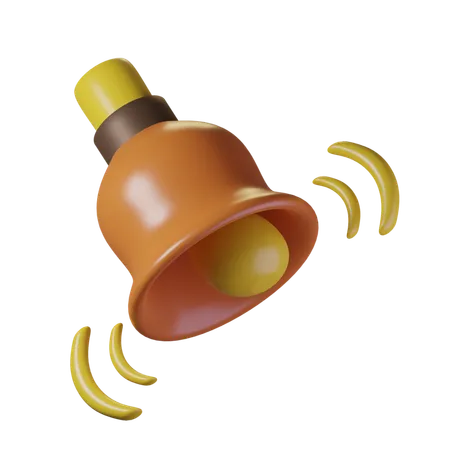 School Bell With An Orange Theme 3 D Illustration High Resolution 3D Icon