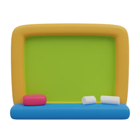 Green School Board With Chalks 3 D Render Icon 3D Icon
