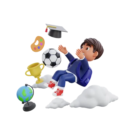 3 D Cute Character Back To School Concept 3D Illustration