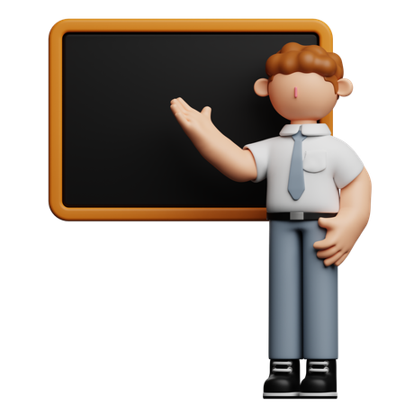 School Boy Teaching In Class  3D Icon