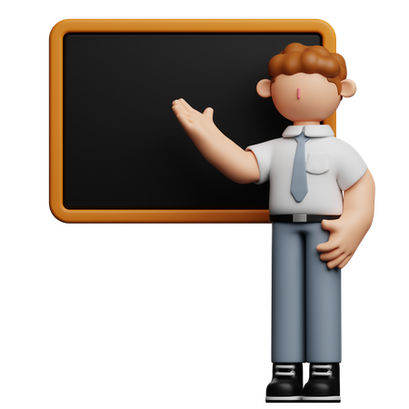 School Boy Teaching In Class  3D Icon