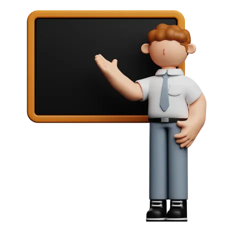 School Boy Teaching In Class  3D Icon