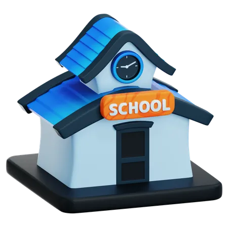 3 D Modern School Building Icon Educational Institution Concept Concept Of Education And Learning 3 D Rendering 3D Icon