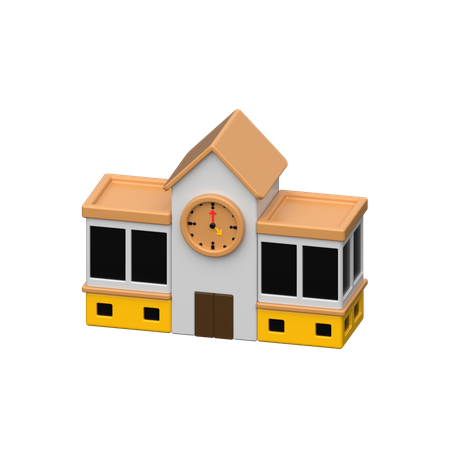 学校の建物  3D Icon