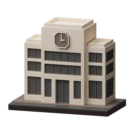 学校の建物  3D Icon