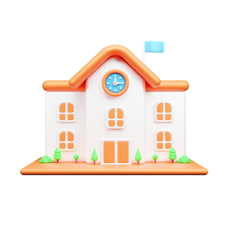 学校の建物  3D Icon