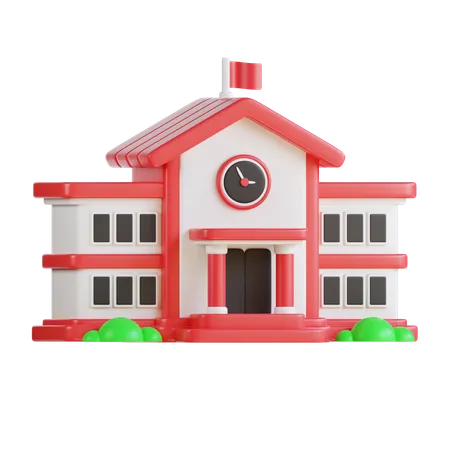 学校の建物  3D Icon