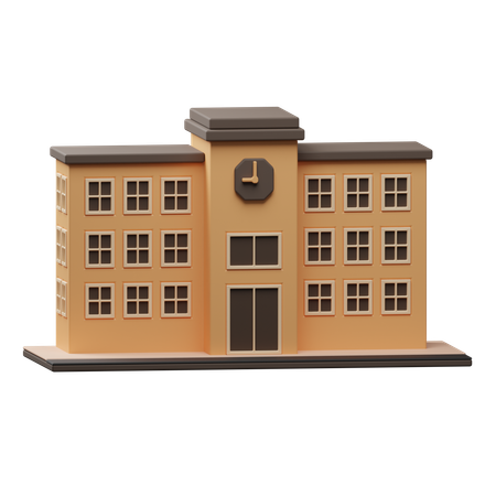 学校の建物  3D Icon