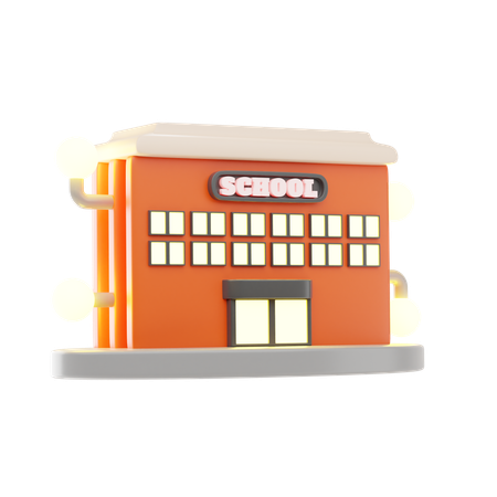 School Building  3D Icon