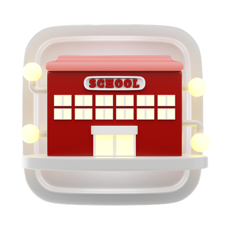 School Building  3D Icon