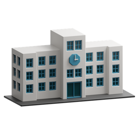 School Building  3D Icon