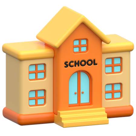 School Building  3D Icon