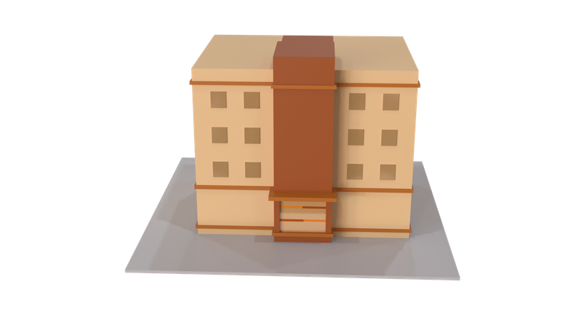 School Building  3D Icon