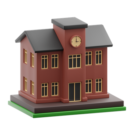 School building  3D Icon