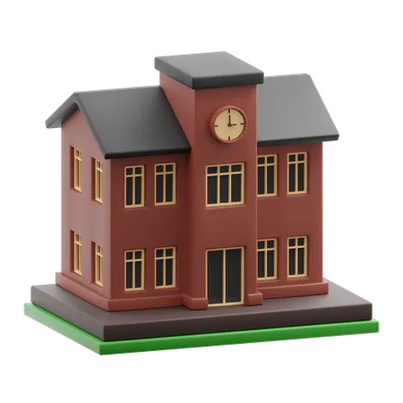 School building  3D Icon