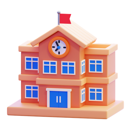 School Building  3D Icon