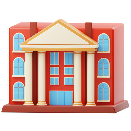 School Building  3D Icon