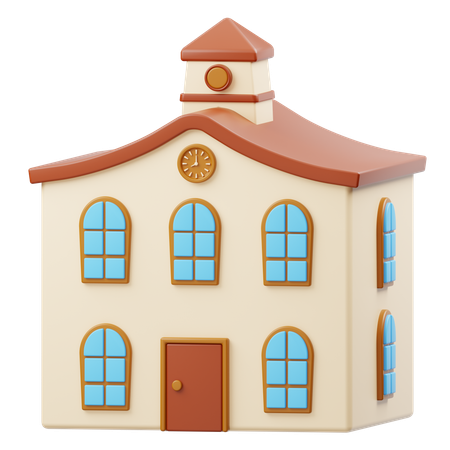 School Building  3D Icon