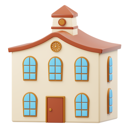 School Building  3D Icon