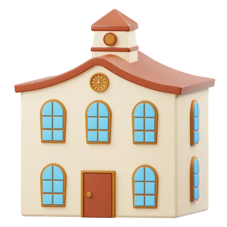 School Building  3D Icon