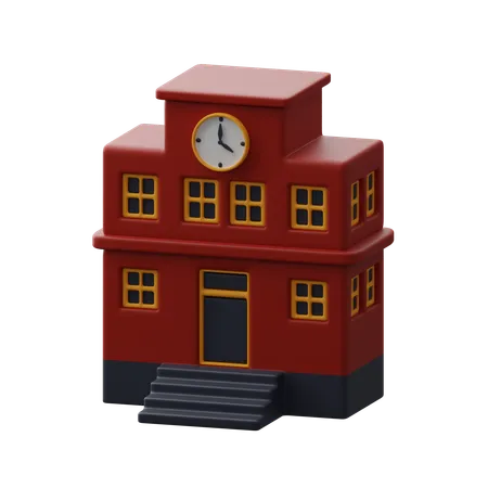 School building  3D Icon