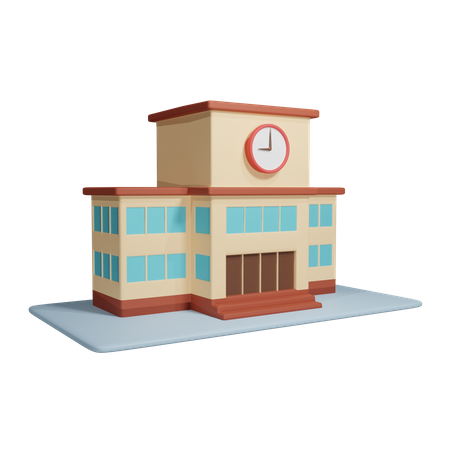 School Building  3D Icon