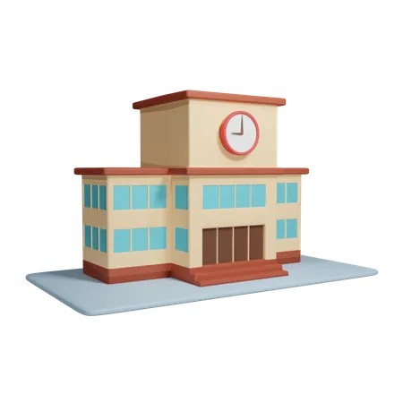 School Building  3D Icon