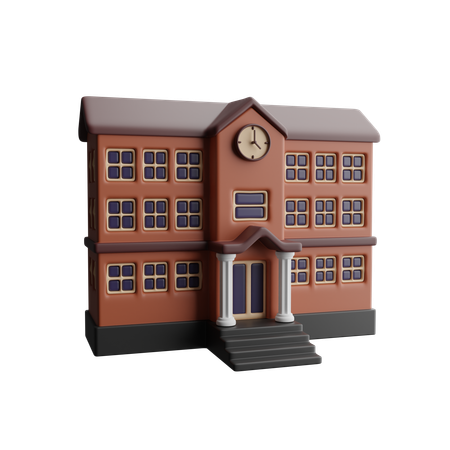 School building  3D Icon