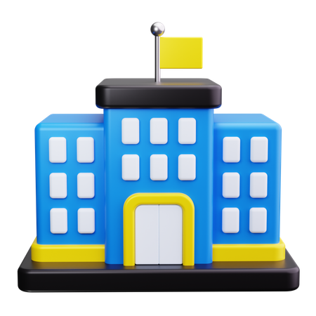 School Building  3D Icon