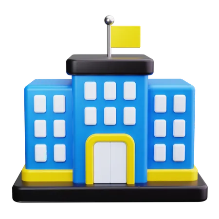 School Building  3D Icon