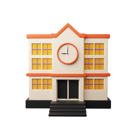 School Building  3D Icon