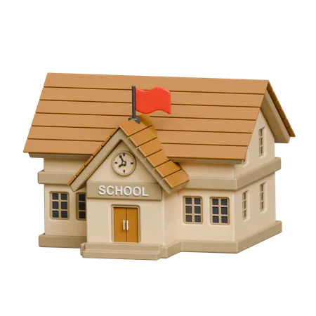 School Building  3D Icon