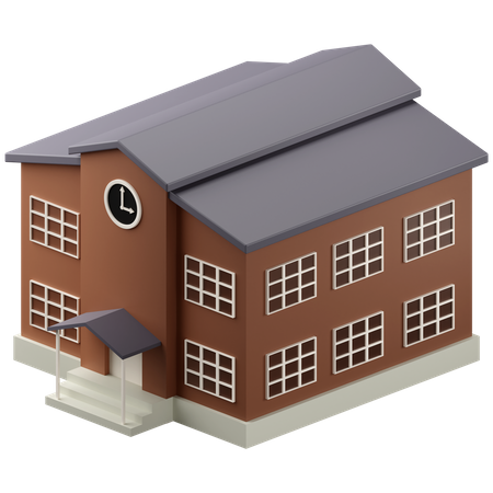 School building  3D Icon