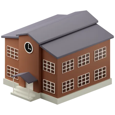 School building  3D Icon