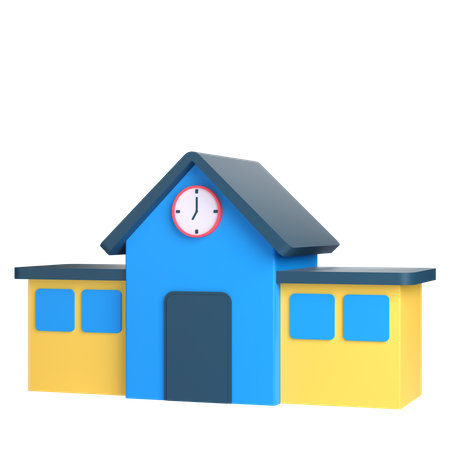 School Building  3D Icon