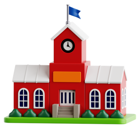 School Building  3D Icon