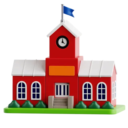 School Building  3D Icon