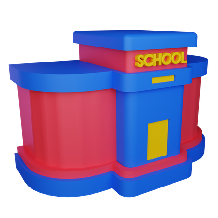 School Building  3D Icon