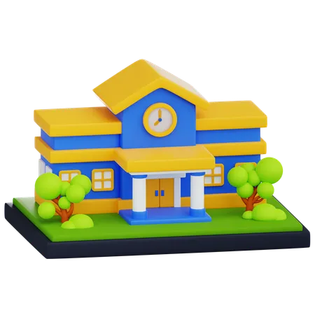 School Building  3D Icon