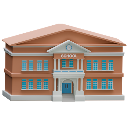 School Building  3D Icon