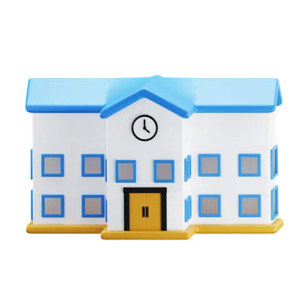 School Building  3D Icon