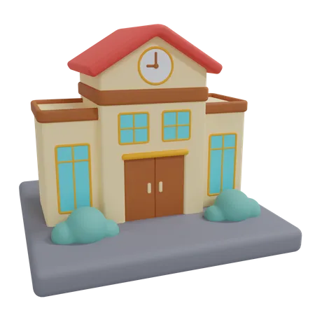 School Building  3D Icon